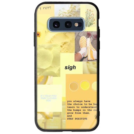 Aesthetic Yellow Samsung Galaxy S10e Groove TPU (Tempered Glass και TPU)