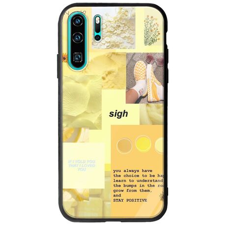 Aesthetic Yellow Huawei P30 Pro Groove TPU (Tempered Glass και TPU)