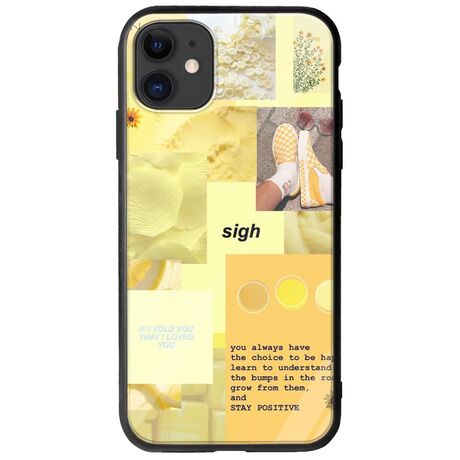 Aesthetic Yellow iPhone 11 Groove TPU (Tempered Glass και TPU)