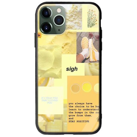 Aesthetic Yellow iPhone 11 Pro Groove TPU (Tempered Glass και TPU)