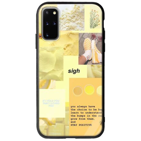 Aesthetic Yellow Samsung Galaxy S20 Plus Groove TPU (Tempered Glass και TPU)