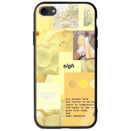 Aesthetic Yellow iPhone SE 2020 Groove TPU (Tempered Glass και TPU)