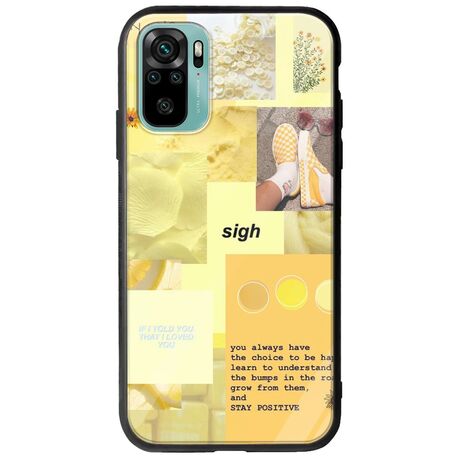 Aesthetic Yellow Xiaomi Redmi Note 10 / 10s Groove TPU (Tempered Glass και TPU)