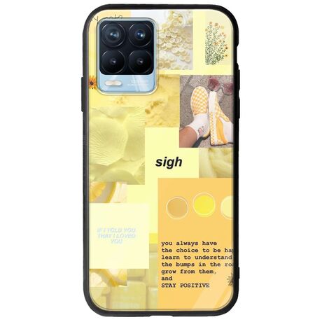 Aesthetic Yellow Realme 8 / 8 Pro Groove TPU (Tempered Glass και TPU)