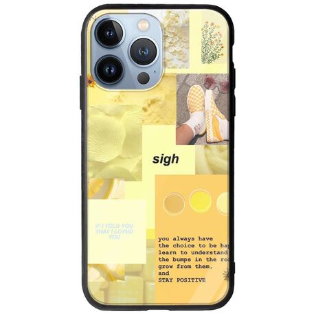 Aesthetic Yellow iPhone 13 Pro Groove TPU (Tempered Glass και TPU)