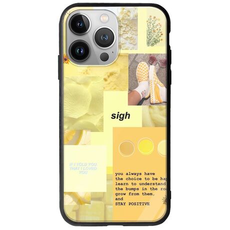 Aesthetic Yellow iPhone 13 Pro Max Groove TPU (Tempered Glass και TPU)