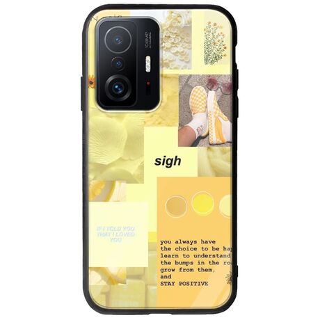 Aesthetic Yellow Xiaomi 11T / 11T Pro Groove TPU (Tempered Glass και TPU)