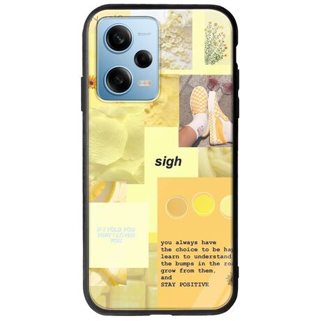 Aesthetic Yellow Xiaomi Redmi Note 12 4G Groove TPU (Tempered Glass και TPU)
