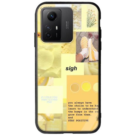 Aesthetic Yellow Xiaomi Redmi Note 12S Groove TPU (Tempered Glass και TPU)