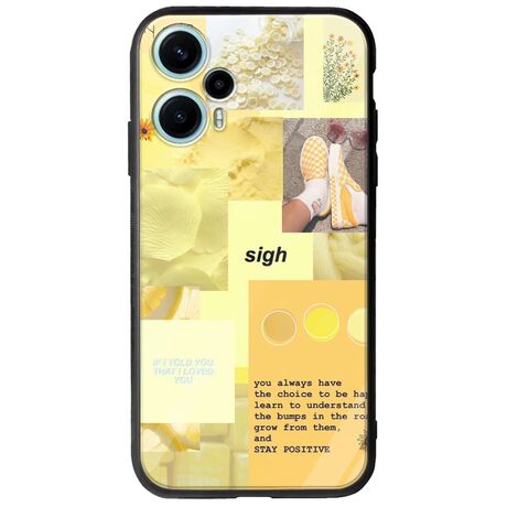 Aesthetic Yellow Xiaomi Poco F5 5G Groove TPU (Tempered Glass και TPU)