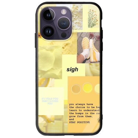 Aesthetic Yellow iPhone 15 Pro Groove TPU (Tempered Glass και TPU)