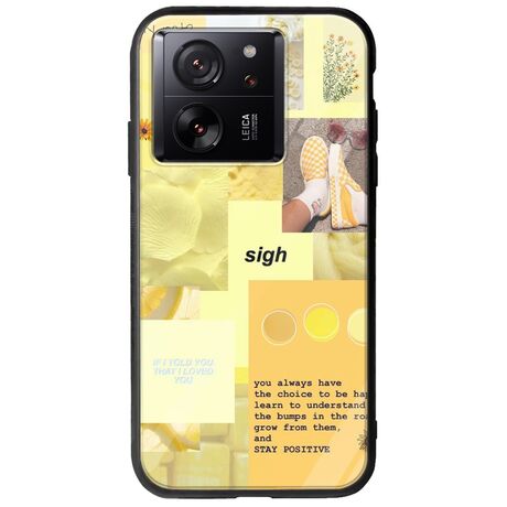 Aesthetic Yellow Xiaomi 13T Pro 5G Groove TPU (Tempered Glass και TPU)