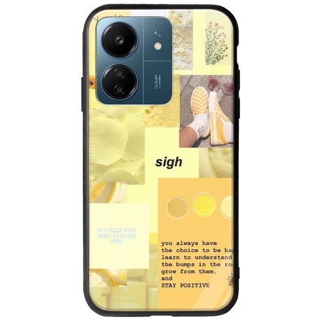 Aesthetic Yellow Xiaomi Redmi 13C Groove TPU (Tempered Glass και TPU)