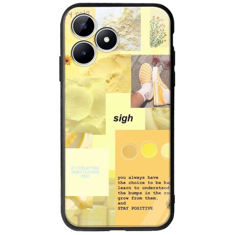 Aesthetic Yellow Realme Note 50 Groove TPU (Tempered Glass και TPU)