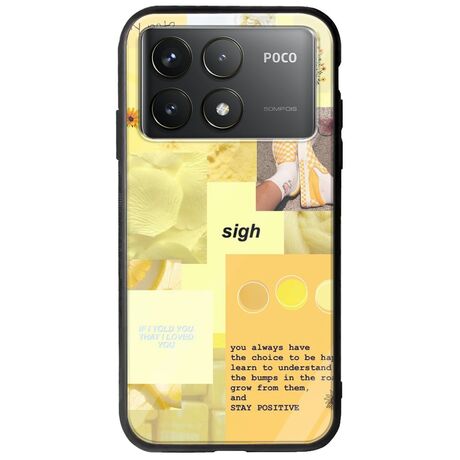 Aesthetic Yellow Xiaomi Poco F6 Pro 5G Groove TPU (Tempered Glass και TPU)
