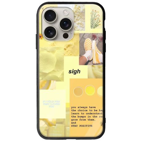Aesthetic Yellow iPhone 16 Pro Groove TPU (Tempered Glass και TPU)