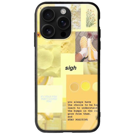 Aesthetic Yellow iPhone 16 Pro Max Groove TPU (Tempered Glass και TPU)
