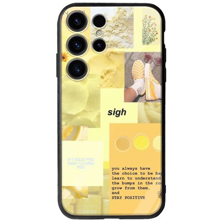Aesthetic Yellow Samsung Galaxy S25 Ultra 5G Groove TPU (Tempered Glass και TPU)