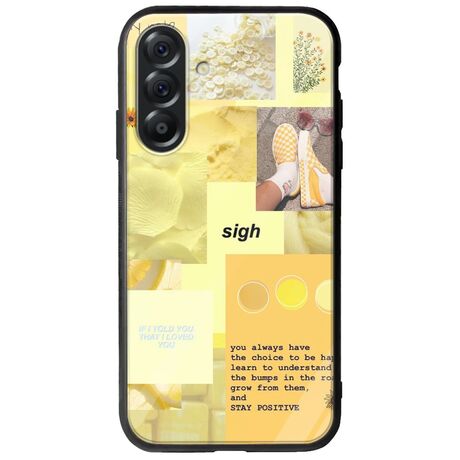 Aesthetic Yellow Samsung Galaxy A56 5G Groove TPU (Tempered Glass και TPU)