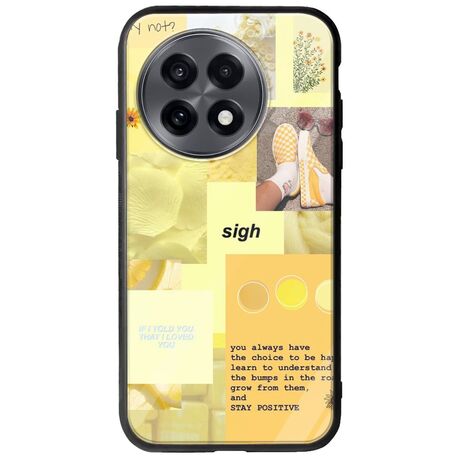 Aesthetic Yellow OnePlus 13R 5G Groove TPU (Tempered Glass και TPU)