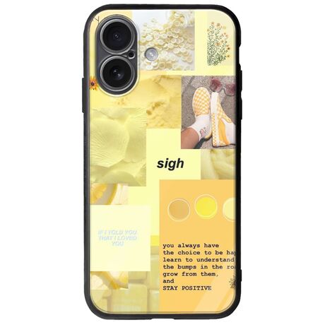 Aesthetic Yellow iPhone 17 Groove TPU (Tempered Glass και TPU)