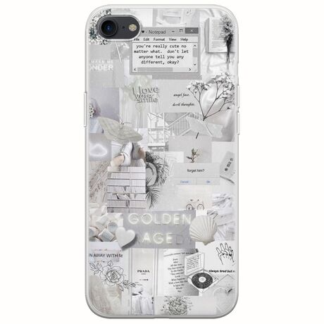 Aesthetic White iPhone 8 Flexible TPU (Διάφανη Σιλικόνη)