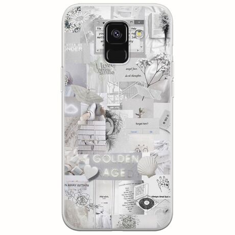 Aesthetic White Samsung Galaxy A8(2018) Flexible TPU (Διάφανη Σιλικόνη)