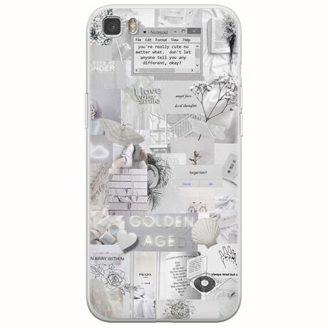 Aesthetic White Huawei P8 Lite Flexible TPU (Διάφανη Σιλικόνη)