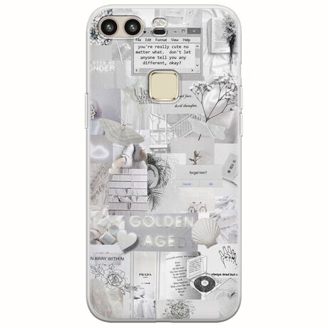 Aesthetic White Huawei P9 Flexible TPU (Διάφανη Σιλικόνη)