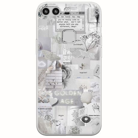 Aesthetic White Huawei P9 Lite Flexible TPU (Διάφανη Σιλικόνη)