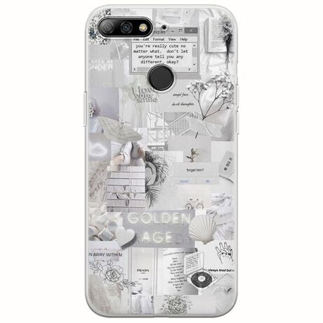 Aesthetic White Huawei P Smart Flexible TPU (Διάφανη Σιλικόνη)