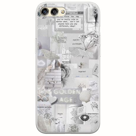Aesthetic White Huawei Honor View 10 Flexible TPU (Διάφανη Σιλικόνη)