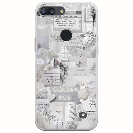 Aesthetic White OnePlus 5T Flexible TPU (Διάφανη Σιλικόνη)