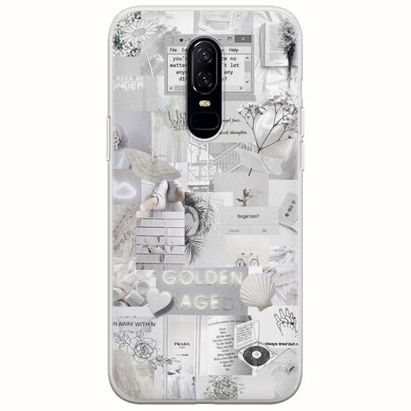 Aesthetic White OnePlus 6 Flexible TPU (Διάφανη Σιλικόνη)