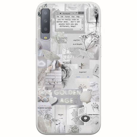 Aesthetic White Samsung Galaxy A7 2018 Flexible TPU (Διάφανη Σιλικόνη)