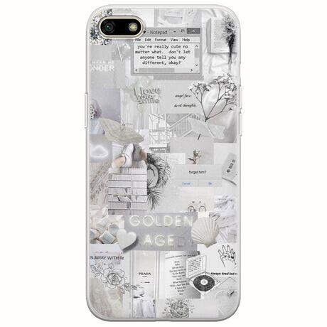Aesthetic White Huawei Y5 2018 Flexible TPU (Διάφανη Σιλικόνη)