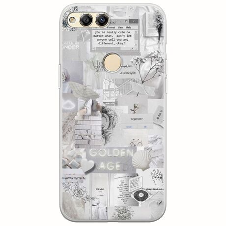 Aesthetic White Huawei Honor 7X Flexible TPU (Διάφανη Σιλικόνη)