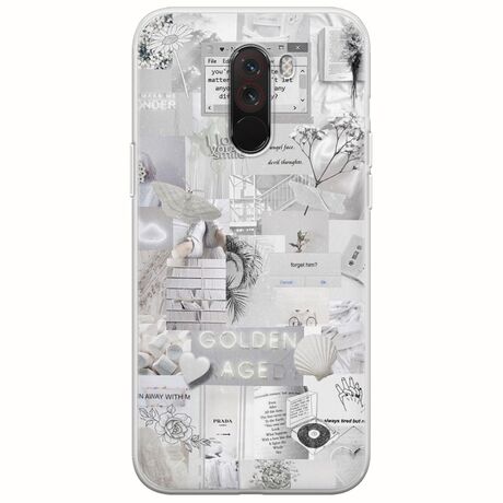 Aesthetic White Xiaomi Pocophone F1 Flexible TPU (Διάφανη Σιλικόνη)