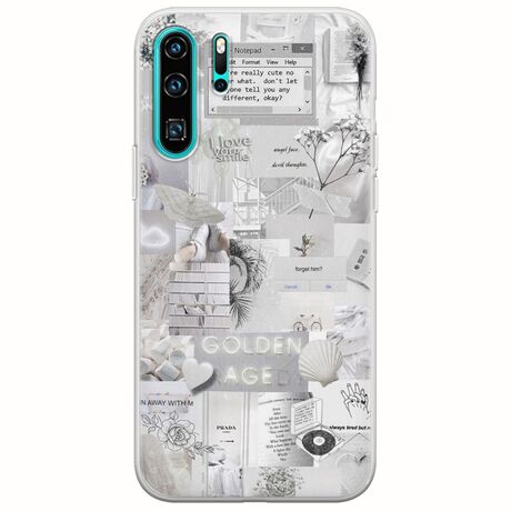 Aesthetic White Huawei P30 Pro Flexible TPU (Διάφανη Σιλικόνη)