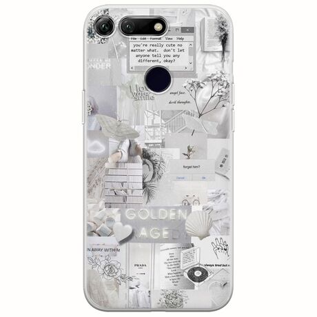 Aesthetic White Huawei Honor View 20 Flexible TPU (Διάφανη Σιλικόνη)