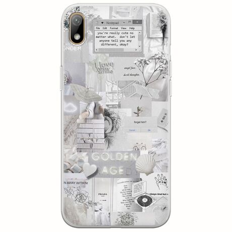 Aesthetic White Huawei Y5 2019 Flexible TPU (Διάφανη Σιλικόνη)