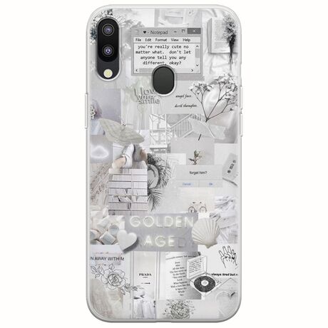 Aesthetic White Samsung Galaxy M20 Flexible TPU (Διάφανη Σιλικόνη)