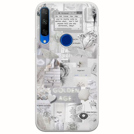 Aesthetic White Huawei Honor 9X Flexible TPU (Διάφανη Σιλικόνη)