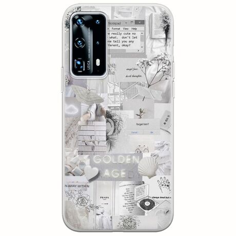 Aesthetic White Huawei P40 Flexible TPU (Διάφανη Σιλικόνη)