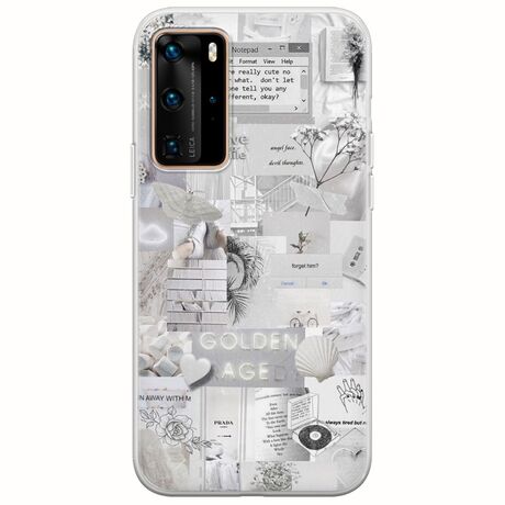 Aesthetic White Huawei P40 Pro Flexible TPU (Διάφανη Σιλικόνη)