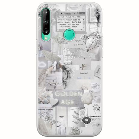 Aesthetic White Huawei P40 Lite E Flexible TPU (Διάφανη Σιλικόνη)