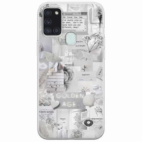 Aesthetic White Samsung Galaxy A21s Flexible TPU (Διάφανη Σιλικόνη)