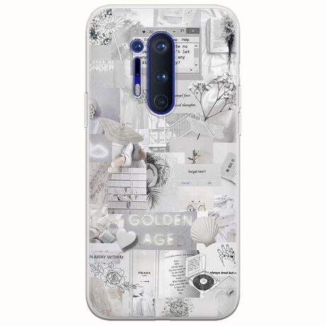 Aesthetic White OnePlus 8 Pro Flexible TPU (Διάφανη Σιλικόνη)