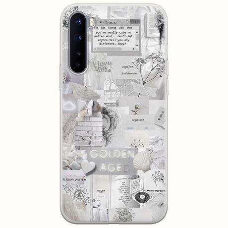 Aesthetic White OnePlus Nord Flexible TPU (Διάφανη Σιλικόνη)