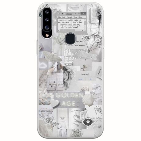 Aesthetic White Samsung Galaxy A20s Flexible TPU (Διάφανη Σιλικόνη)